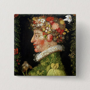 Spring, a series depicting the four seasons 2 inch square button
