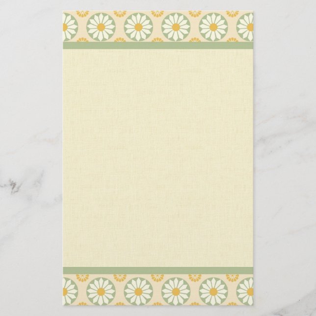 Spring Abstract Floral Border Stationery (Front)