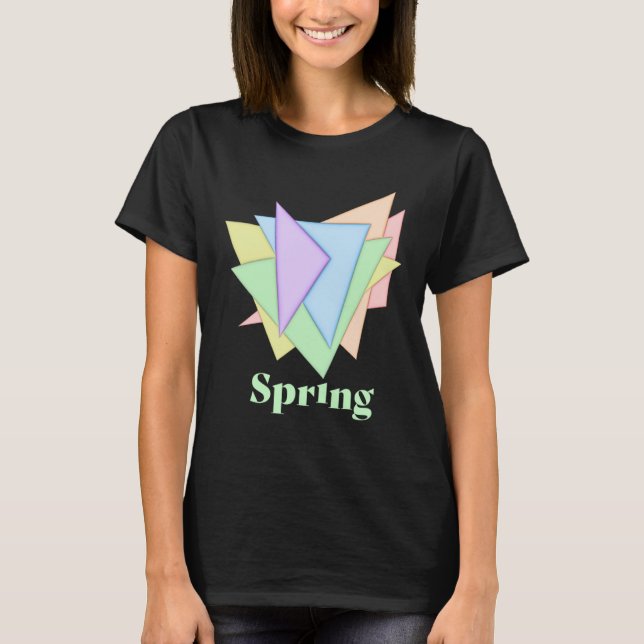 Spring Abstract Pastel Rainbow Colours T-Shirt (Front)