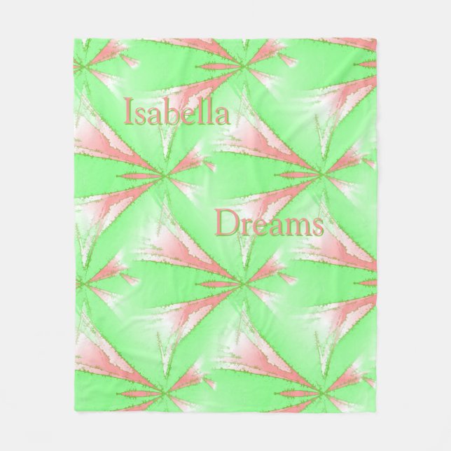 Spring Abstract Stars Personalized Fleece Blanket (Front)