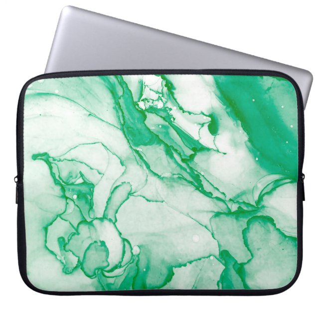 Spring Alcohol Ink Banner. Chinese Ink Painting. L Laptop Sleeve (Front)