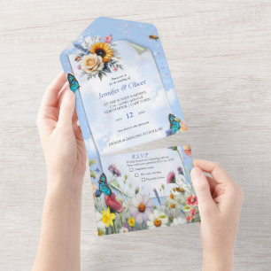 Spring and Summer Blooming Florals All In One Invitation