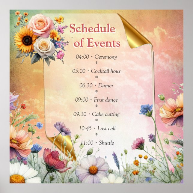 Spring and Summer Blooming Florals Poster (Front)