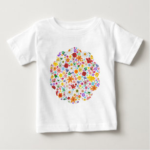 Spring and Summer Flowers Pattern Baby T-Shirt