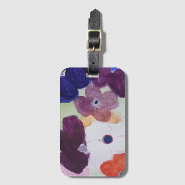 Spring Anemones Luggage Tag (Front Vertical)