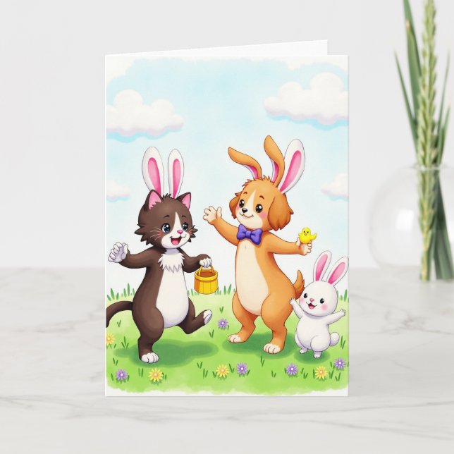 Spring Animal Friends Card (Front)