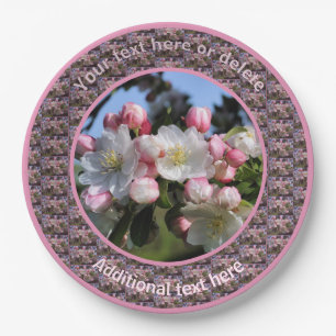 Spring Apple Blossoms Nature Personalized Party  Paper Plate
