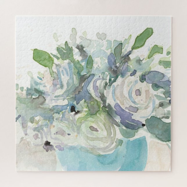 Spring Arrangement - Watercolor Bouquet Jigsaw Puzzle (Horizontal)