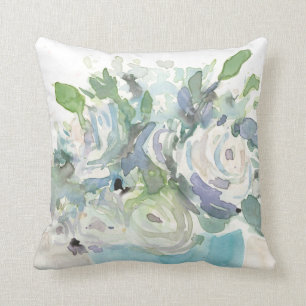 Spring Arrangement - Watercolor Bouquet Throw Pillow