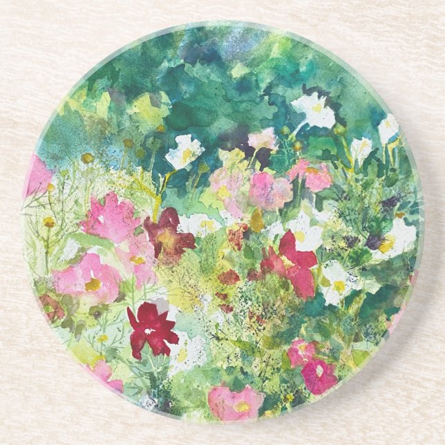 Spring Artistry Cosmos Flowers Coaster (Front)