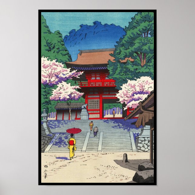 Spring at Kurama Temple Asano Takeji shin hanga Poster (Front)