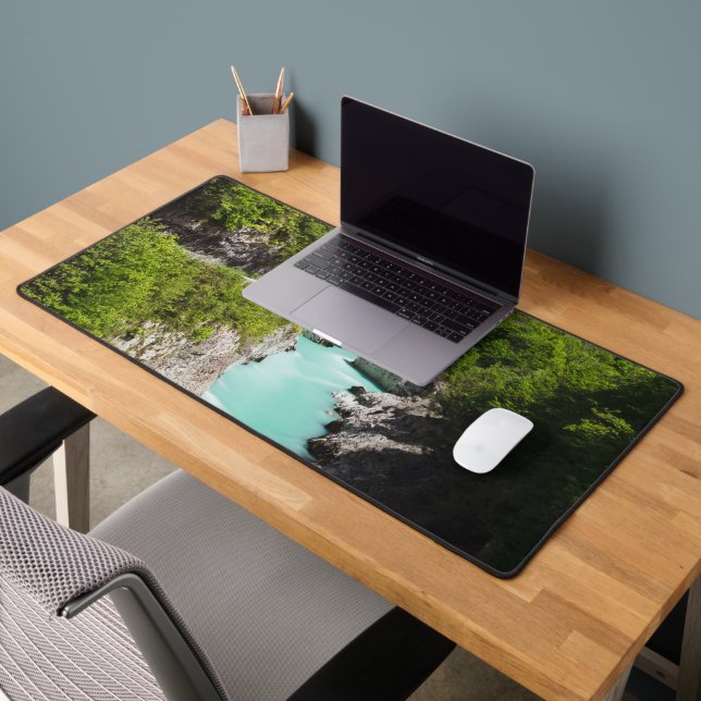 Spring at river Soča from Napoleon bridge Desk Mat (Office 2)