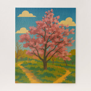 Spring Awakening – Blooming Tree Landscape Jigsaw Puzzle