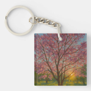 Spring Awakening – Blooming Tree Landscape Keychain