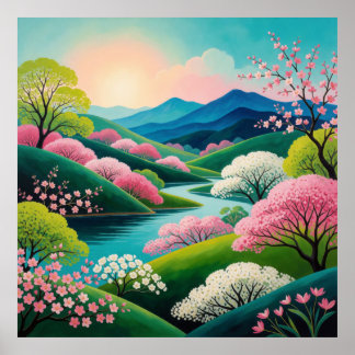 Spring Awakening Landscape 🌷 Poster