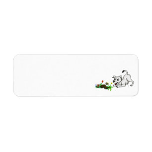 Spring Awakening, Puppy with Flowers and Butterfly