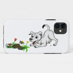 Spring Awakening, Puppy with Flowers and Butterfly iPhone 11 Case