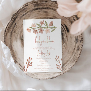Spring Baby in Bloom Floral Watercolor Baby Shower Invitation