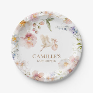 Spring Baby in Bloom Shower Paper Plate