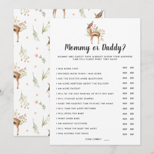 Spring Baby Shower   Mommy or Daddy Game Invitation