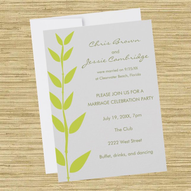 Spring Bamboo Déjà Marié Fête Invitation (Créateur téléchargé)