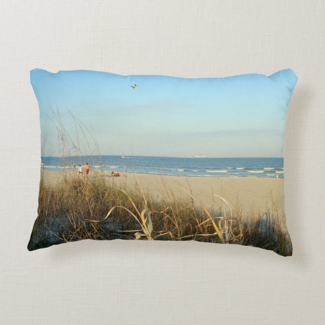 Spring Beach Scene No. 3 Accent Pillow (Back)