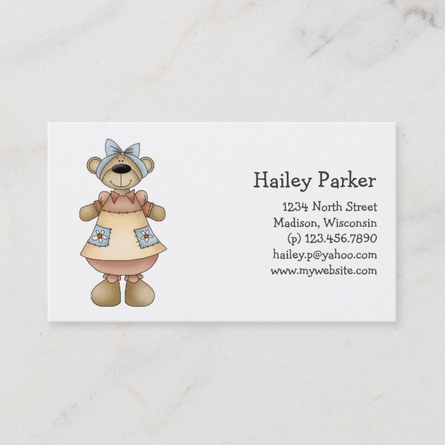Spring Bears · Apricot Dress Business Card (Front)