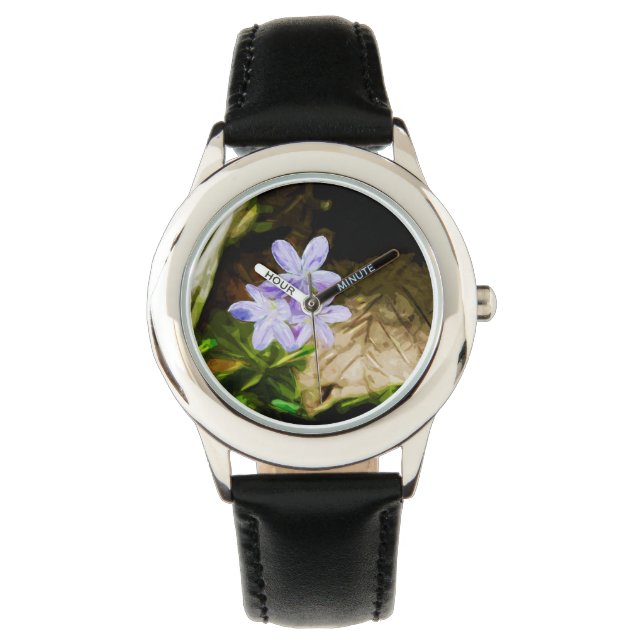 Spring Beauty a Wildflower Abstract Impressionism Watch (Front)