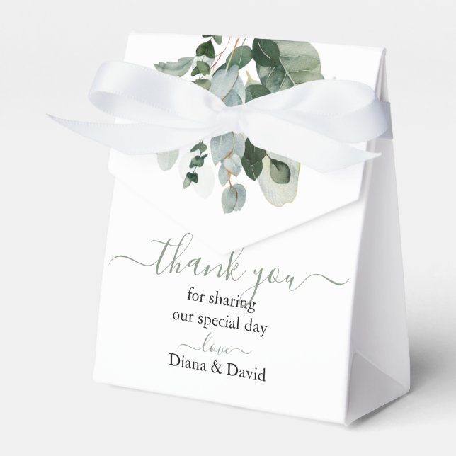 SPRING BEAUTY BOTANICAL GREENERY Wedding  Favor Box (Front Side)