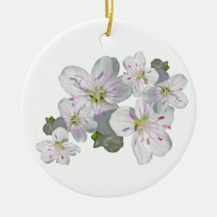 Spring Beauty Wildflower Coordinating Items Ceramic Ornament