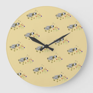 Spring Bees Large Clock