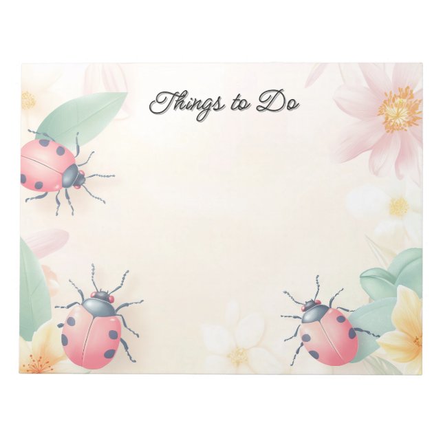 Spring Beetles Personalized Notepad (Front)