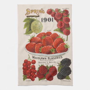 Spring berries  kitchen towel