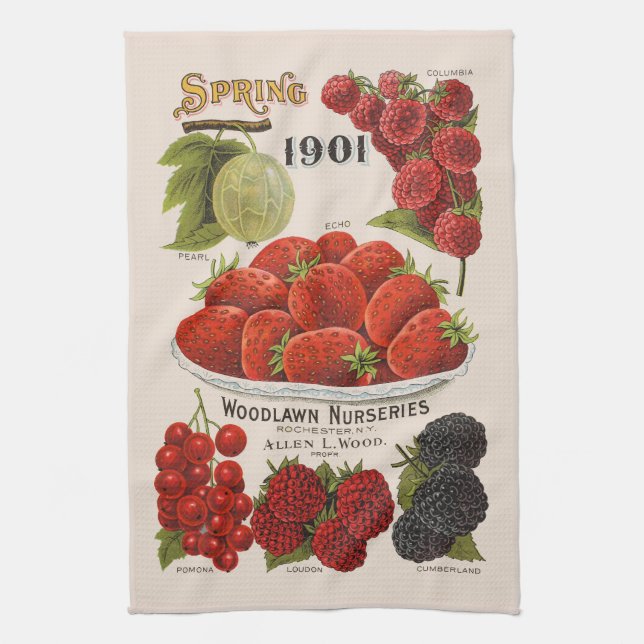 Spring berries  kitchen towel (Vertical)
