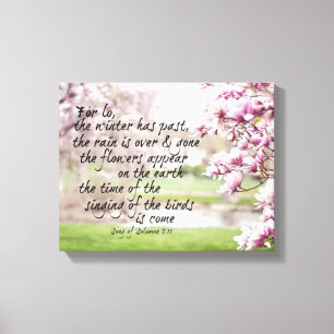 Spring Bible Verse with Magnolia Trees Canvas Print