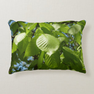 Spring Birch Leaves Green Tree Decorative Pillow