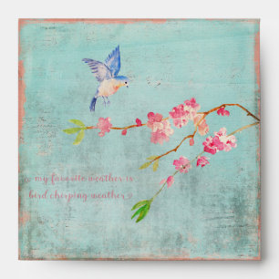 Spring Bird Floral Cherryblossom Weather Blue Envelopes