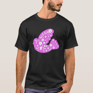 Spring Bird Folk Art Dove Pigeon Peace Symbol Hipp T-Shirt