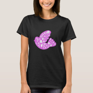 Spring Bird Folk Dove Pigeon Peace Symbol Hippy Fl T-Shirt