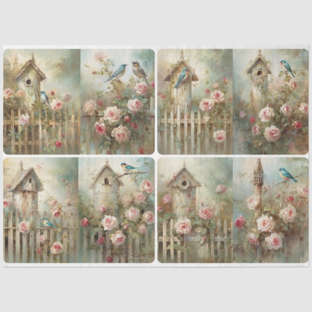 Spring bird houses  tissue paper (Front)