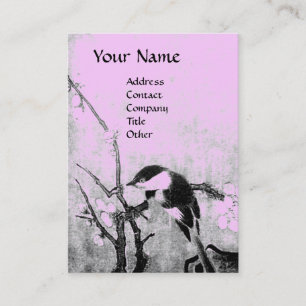 SPRING BIRD ,pink violet brown Business Card