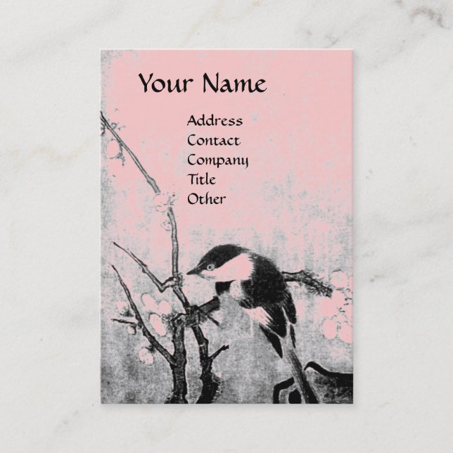 SPRING BIRD,pink violet brown Business Card (Front)