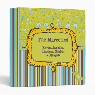 Spring Birds and Stripes Photo Binder