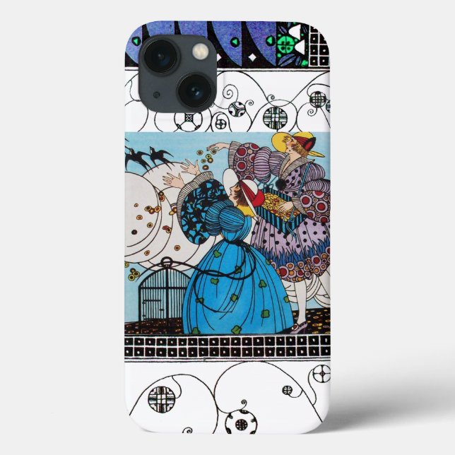 SPRING BIRDS AND SWIRLS / FASHION COSTUME DESIGNER Case-Mate iPhone CASE (Back)