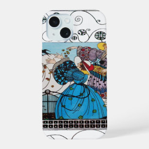 SPRING BIRDS AND SWIRLS / FASHION COSTUME DESIGNER iPhone 15 CASE