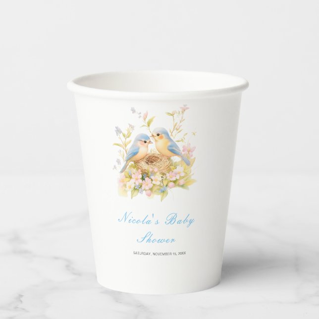 Spring Birds Baby Shower Paper Cups (Front)