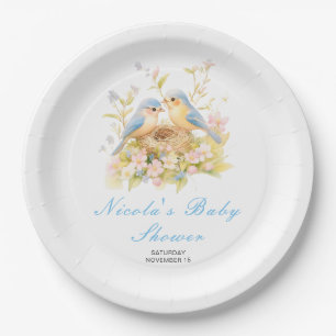 Spring Birds Baby Shower Paper Plate