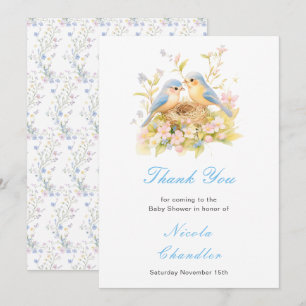 Spring Birds Baby Shower Thank You Card