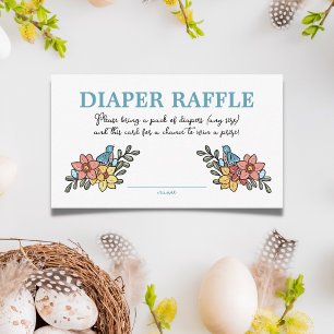 Spring Birds Diaper Raffle Baby Shower Enclosure Card