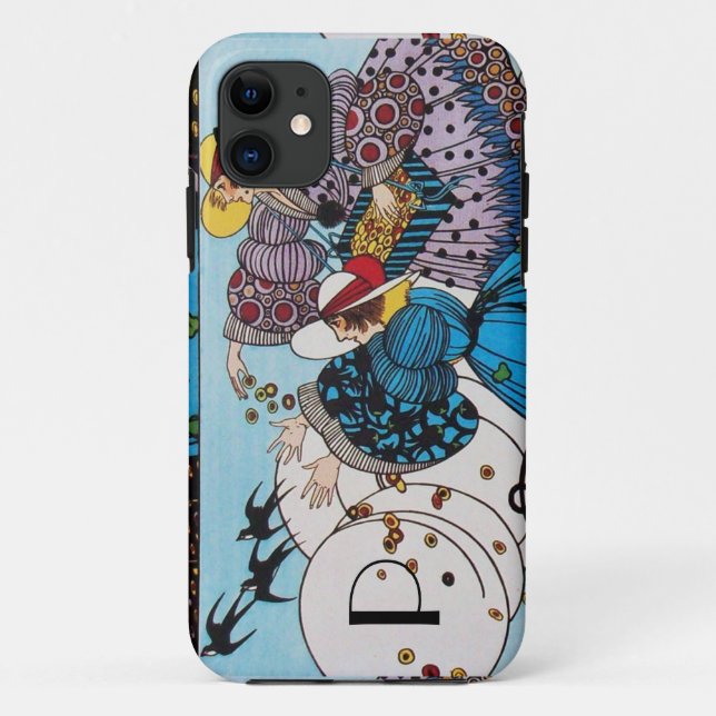 SPRING BIRDS /  FASHION COSTUME DESIGNER MONOGRAM Case-Mate iPhone CASE (Back)